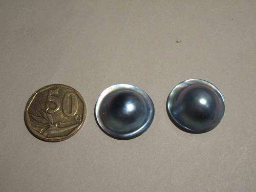 2 Blue Mabé Pearls