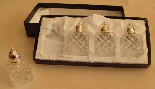 4 Salt & Pepper glass holders (in box)