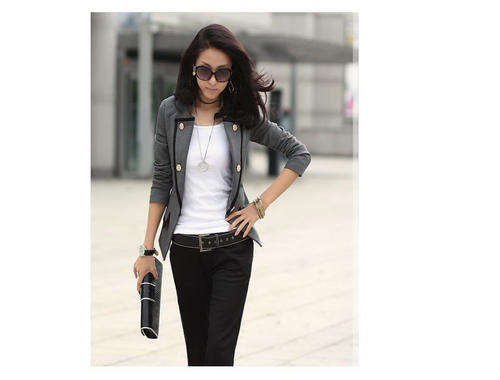 Women's Suit Jacket Stand Collar Button Fashion Suit Blazer