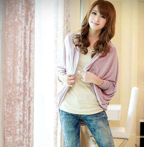 Elegant Batwing Sleeve Hooded Women's Coat