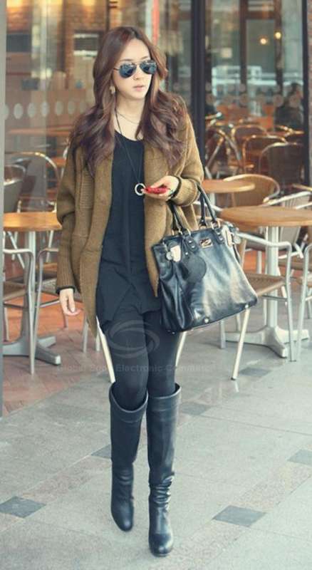 Fashion Tail Hem Lapel Collar Women's Loose-Fit Cardigan