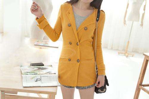 Elegant Chic Fastener Embellished Women's Coat