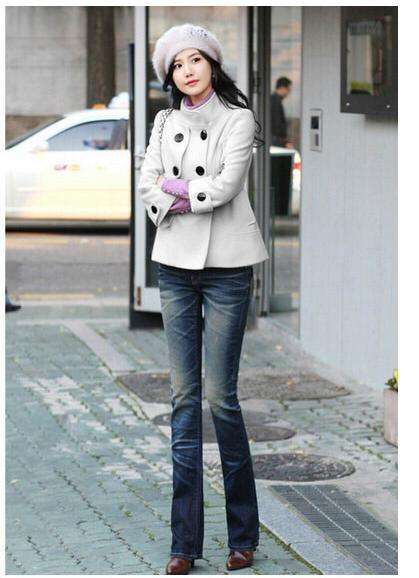 Women's Woolen Outerwear Coat Short Jacket
