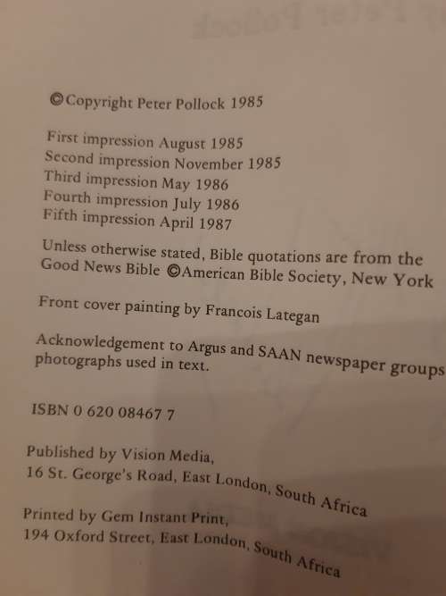 Clean Bowled by Peter Pollock (5th impression Apr 1987) - AUTOGRAPHED