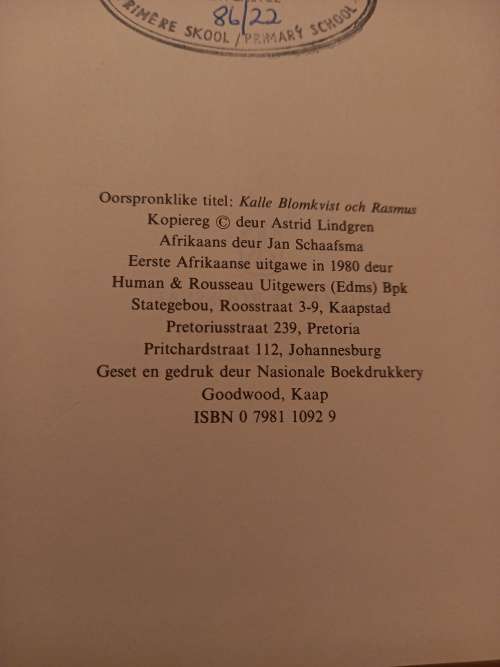 Baasspeurder Blomkwist hier deur Astrid Lindgren (1980)