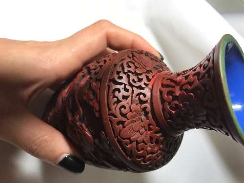 Cinnabar vase