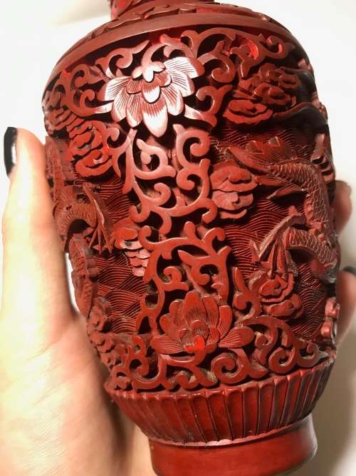 Cinnabar vase