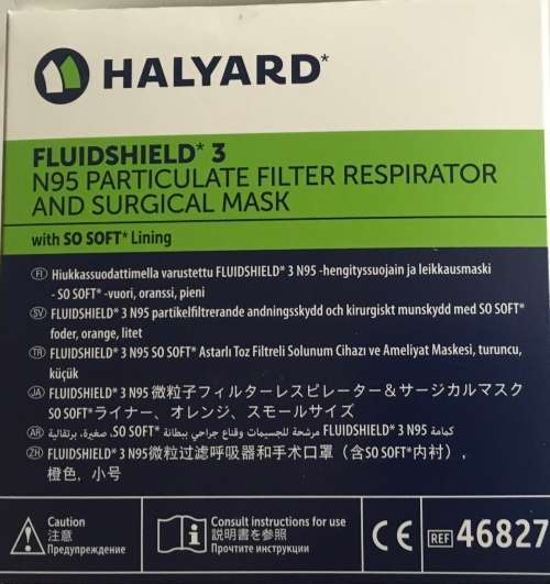 Halyard Face Mask - N95 Duckbill Masks (Level 3 Fluid Shield)