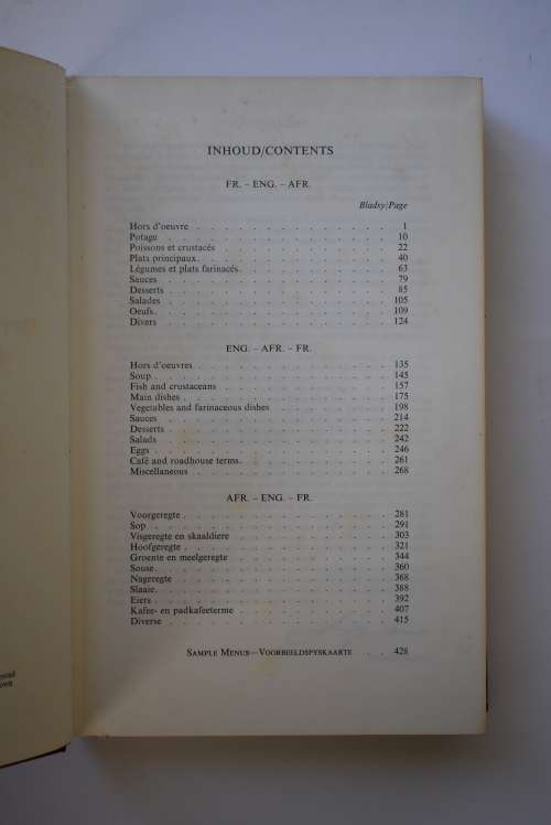 Suid-Afrikaanse Spoorwee. Spyskaartwoordeboek. Kaapstad, 1974.