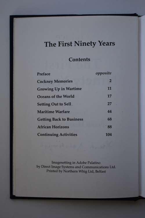 F. Darnborough OBE DSC: The First Ninety Years. Cape Town 1992