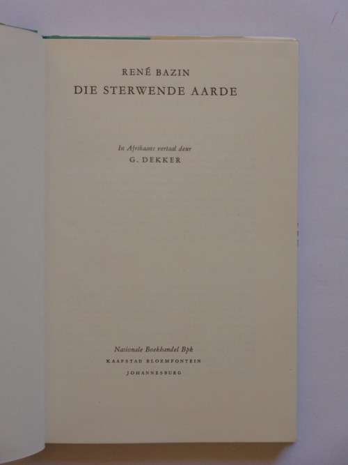 Die sterwende aarde - Rene Bazin