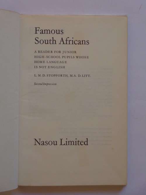 Famous South Africans - L.M.D. Stopforth