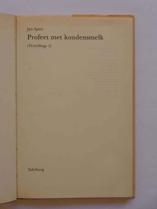 Profeet met Kondensmelk - Jan Spies
