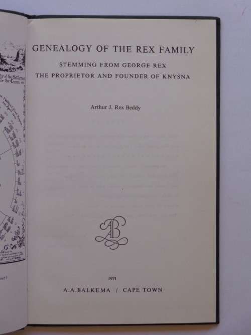 Genealogy of the Rex Family - Arthur J. Rex Beddy