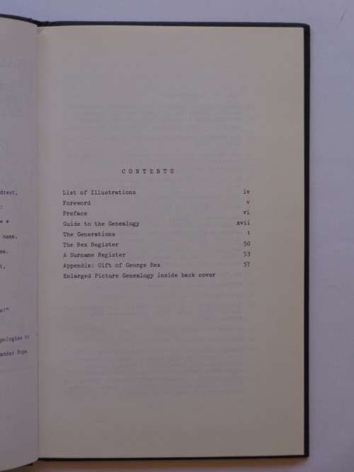 Genealogy of the Rex Family - Arthur J. Rex Beddy