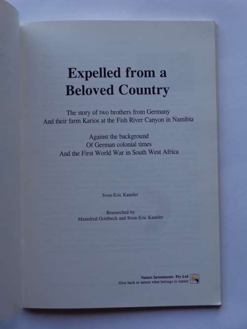 Sven-Eric Kanzler: Expelled from a Beloved Country