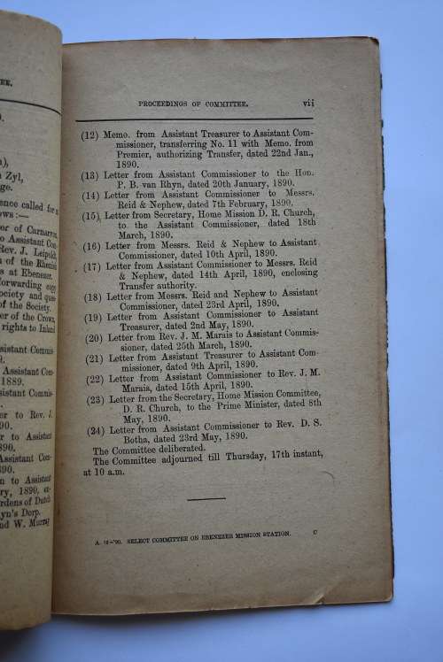 Report of the Select Committee on Petition of the Ebenezer Mission Station.