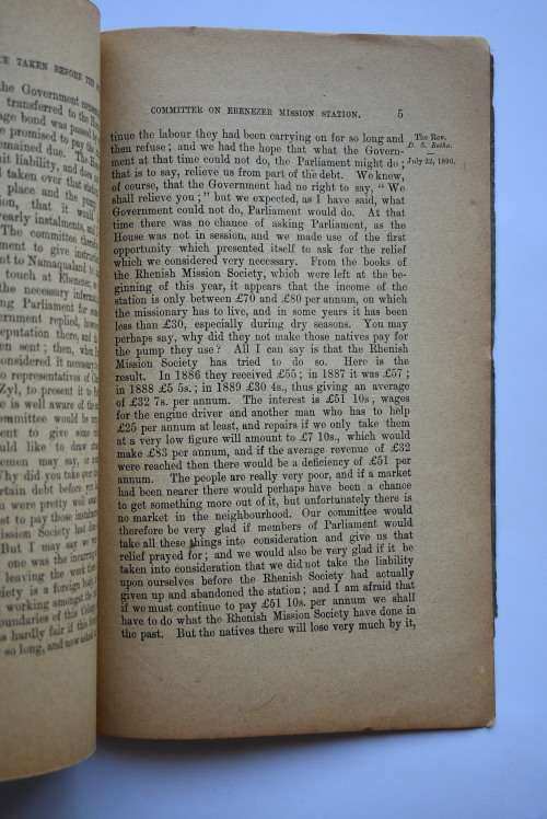 Report of the Select Committee on Petition of the Ebenezer Mission Station