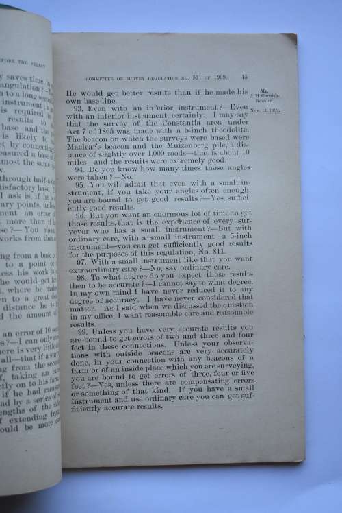 Report of the Select Committee on Survey Regulation.