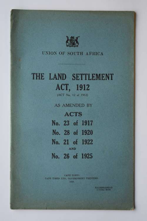 Union of South Africa Land Settlement Act 1912