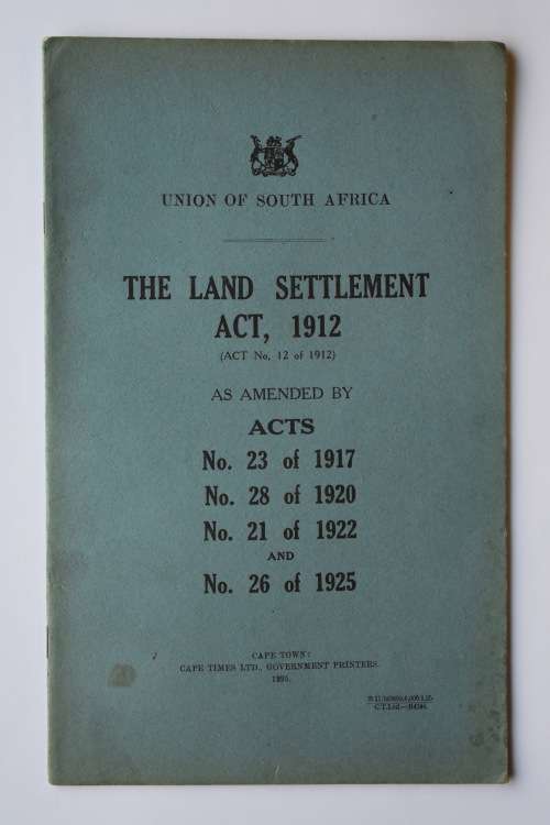 Union of South Africa Land Settlement Act 1912