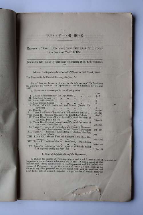 Report of the Superintendent-General of Education, for the Year 1865.