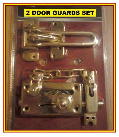 DOOR CHAIN GUARDS---RATHER BE SAFE THAN SORRY---12 x brass + 6 x silwer to take all