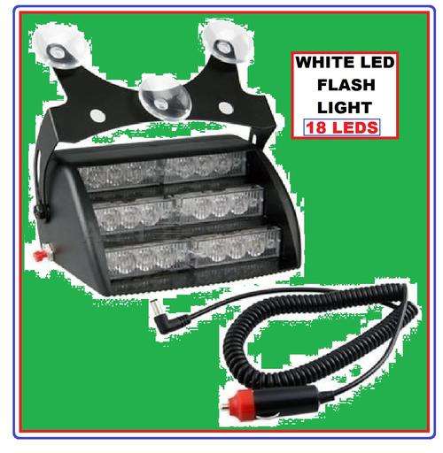 DASH BOARD STROBE LIGHT WHITE - 18 LEDS