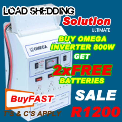 BUY Omega 800W INVERTER get 2 FREE BATTERIES -FREE DELIVERY by Buyfast