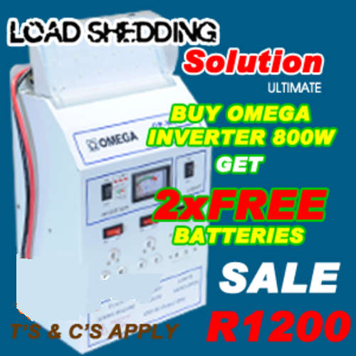 BUY Omega 800W INVERTER get 2 FREE BATTERIES -FREE DELIVERY by Buyfast