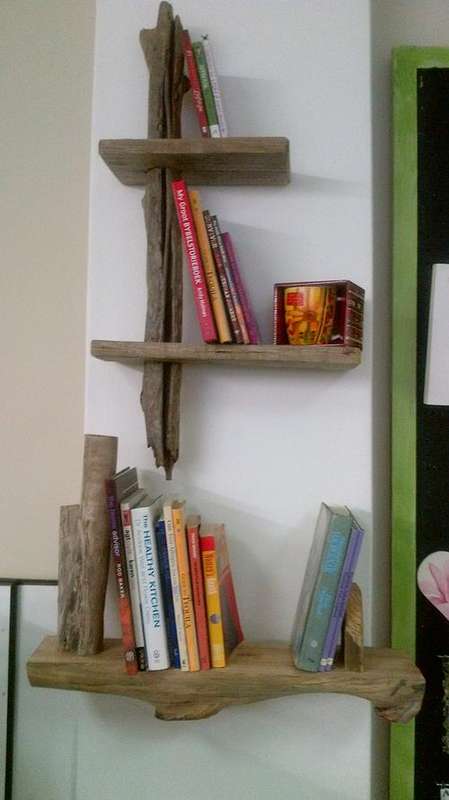 Unique designer Driftwood bookshelves
