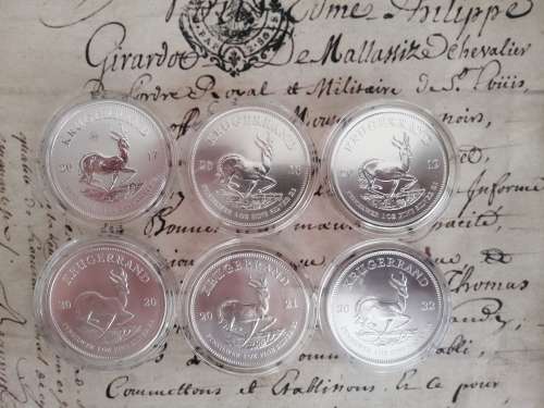 2017 with COA to 2022. All 6 years Silver Krugers / 3 sets Available