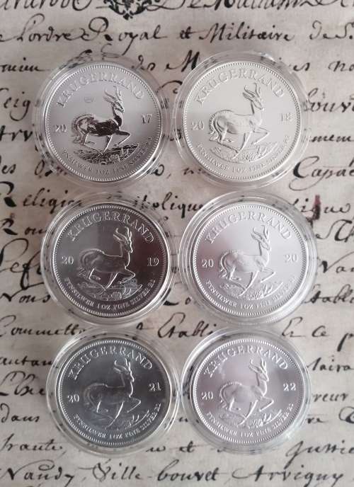 2017 with COA to 2022. All 6 years Silver Krugers / 3 sets Available