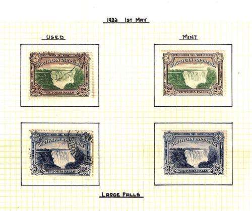 SOUTHERN RHODESIA - SETS MINT & USED - VICTORIA FALLS LARGE (1932) - LIGHTLY HINGED