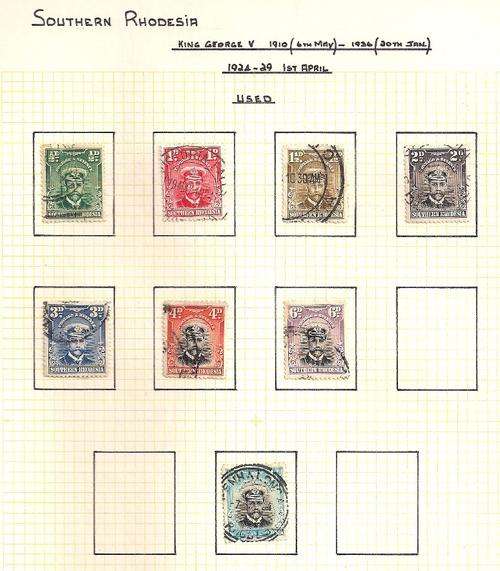 SOUTHERN RHODESIA - PART SET "ADMIRALS" - USED HINGED - CV R230