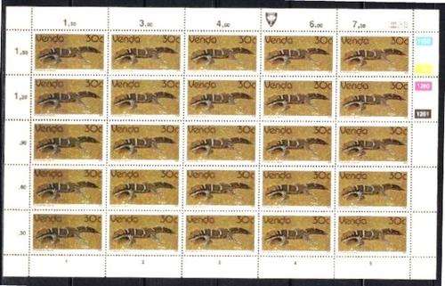 VENDA - FULL SHEET OF 25 x 30 CENT UM STAMPS EACH - 2nd DEFINITIVE REPRINTS - CYLINDER 1258