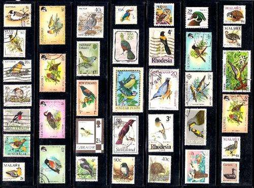 THEMATICS (BEAUTIFUL BIRDS) - 42 DIFFERENT STAMPS FROM AROUND THE WORLD !