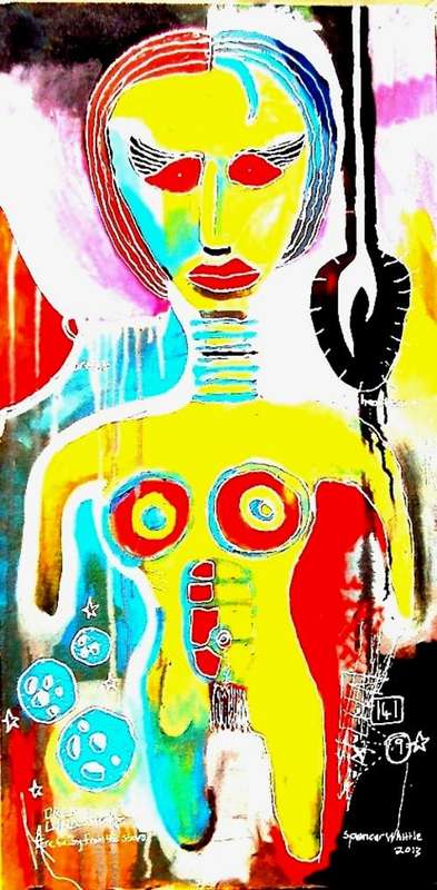 "HEART CORE" - ORIGINAL FROM THE ARTIST - ACRYLICS ON CANVAS SRETCHED ON BOARD  - 1000mm x 500mm