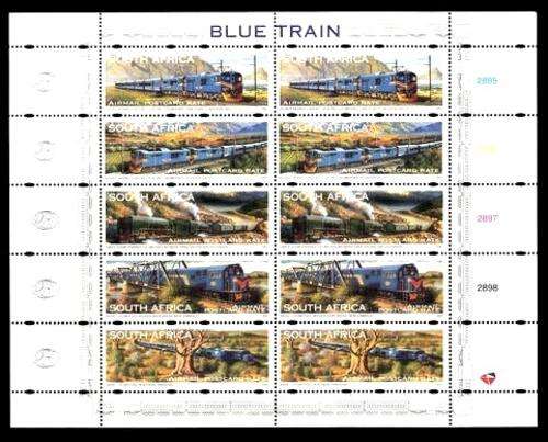 RSA - BLUE TRAIN - SHEET OF 10 UM STAMPS