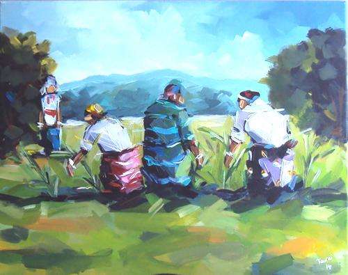 "RURAL CULTIVATION" - OIL & ACRYLICS ON STRETCHED CANVAS (760 x 610)