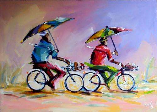 "OUT IN THEMIDDAY SUN" - ACRYLICS ON STRETCHED CANVAS (900 x 640)