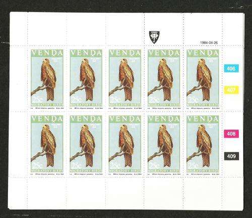 VENDA - SET OF 4 FULL SHEETS OF 10 MNH STAMPS EACH - MIGRATORY BIRDS (1984)