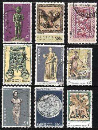 CYPRUS - NINE CLASSIC STAMPS (B)