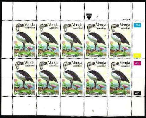 VENDA - SET OF 4 FULL SHEETS OF 10 UM STAMPS EACH - WATERFOWL - HIGHLY SOUGHT AFTER !