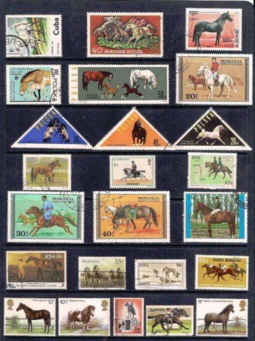 THEMATICS - HORSES - 55 VERY FINE MINT & USED STAMPS !