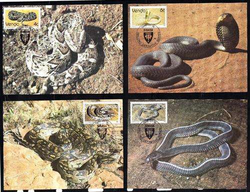THEMATICS (REPTILES) - SET OF 17 VERY CLEAN MAXICARDS - VENDA 1986