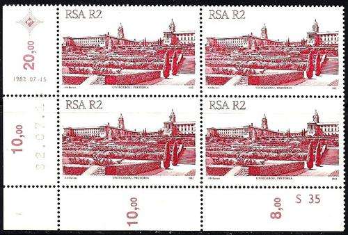 RSA  4th DEFINITIVES - R2.00 CONTROL BLOCKS - CYLINDER S35 - 15.07.82