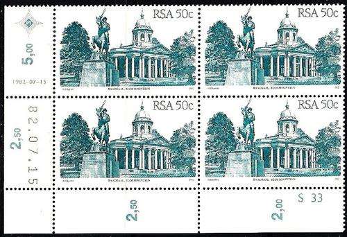 RSA - 4th DEFINITIVES  - 50c UM CONTROL BLOCKS - CYL S33