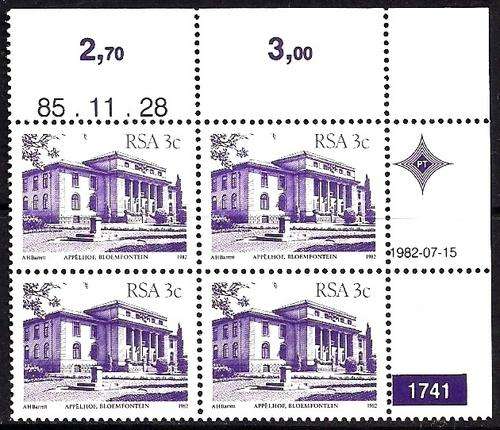 RSA - 4th DEFINITIVES - UM CONTROL BLOCKS - 3c CYL 1741