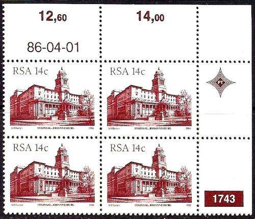 RSA - 4th DEFINITIVES - UM CONTROL BLOCKS - 14c CYL 1743